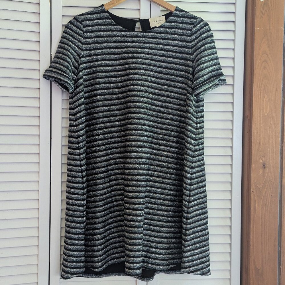 Sezane metallic stripe A-line party dress | Women's XS/S